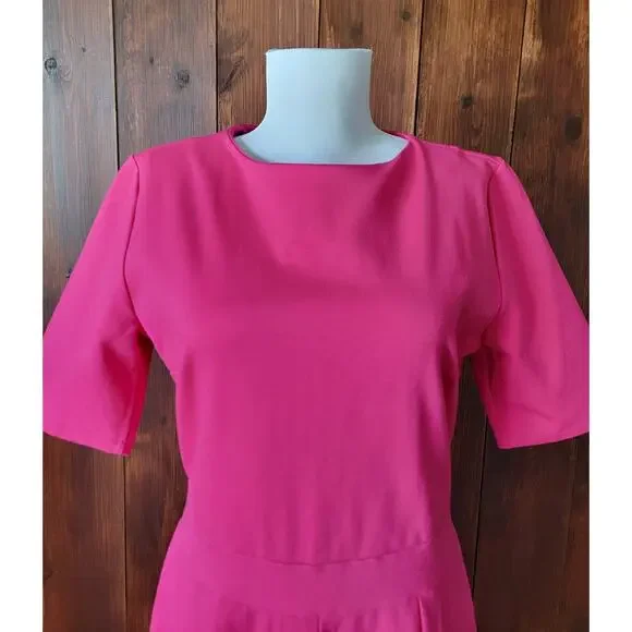 🗽 Brigitte Brianna New York Dress Women L Fuchsia Modest Midi– Made in USA Chic - Picture 2 of 16